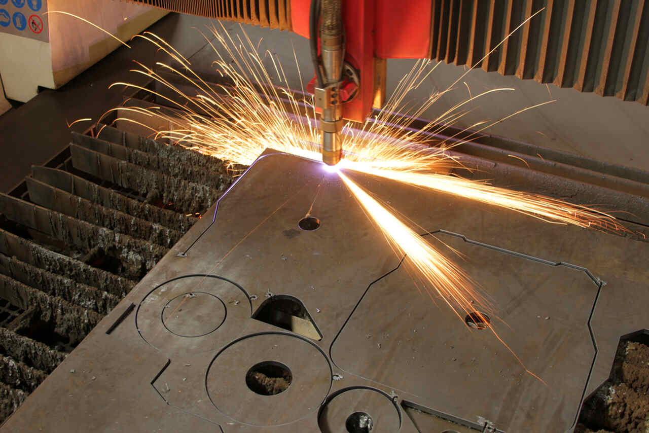 sheet metal being applied on machine